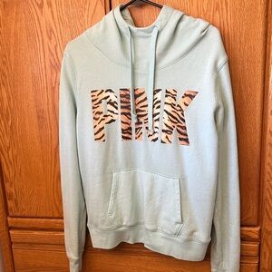 Pink tiger print cowl neck